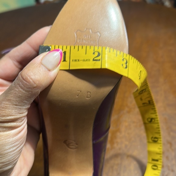 Vintage Purple Leather Ankle Strap Heels Size 7 - Picture 11 of 11